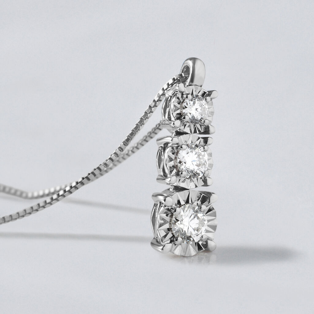 Collana Trilogy Diamotion Oro Bianco Diamante - Collane Donna | Stroili