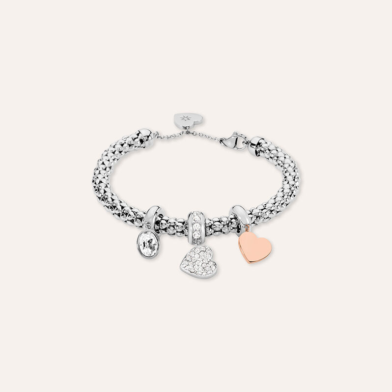 Bracciale Sunrise Acciaio Bicolore Bianco / Rosa Cristallo - Bracciali Love Donna | Stroili