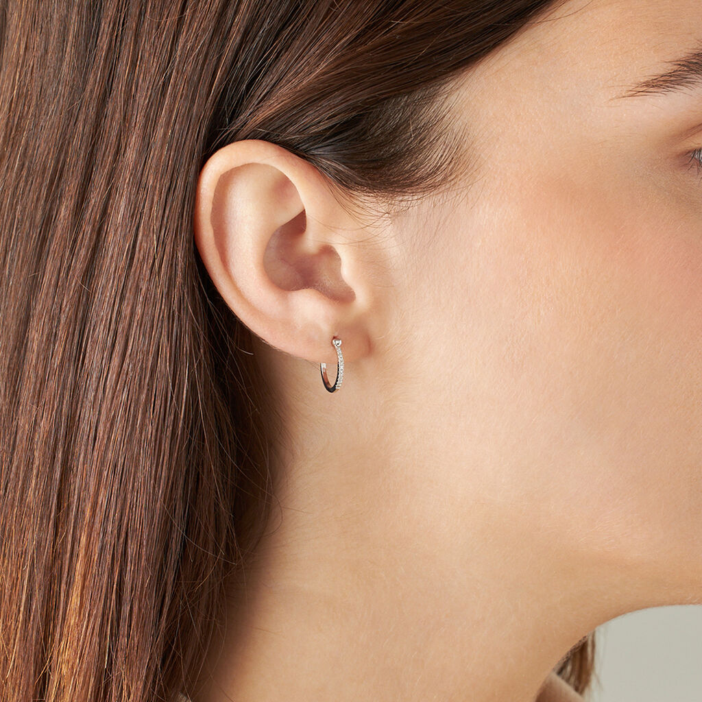 Orecchini A Cerchio Grace Oro Bianco Diamante - Orecchini a Cerchio Donna | Stroili