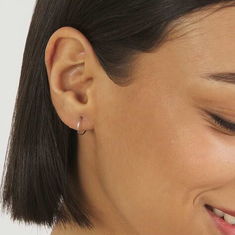 Orecchini A Cerchio Toujours Oro Bianco - Orecchini a Cerchio Donna | Stroili