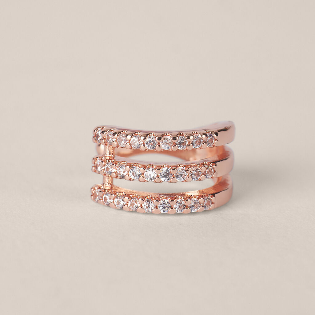 Ear Cuff Romantic Shine Metallo Rosa Cristallo