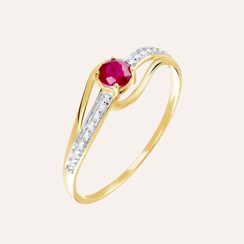 Anello Solitario Charlotte Oro Giallo Rubino - Anelli con Pietre Donna | Stroili