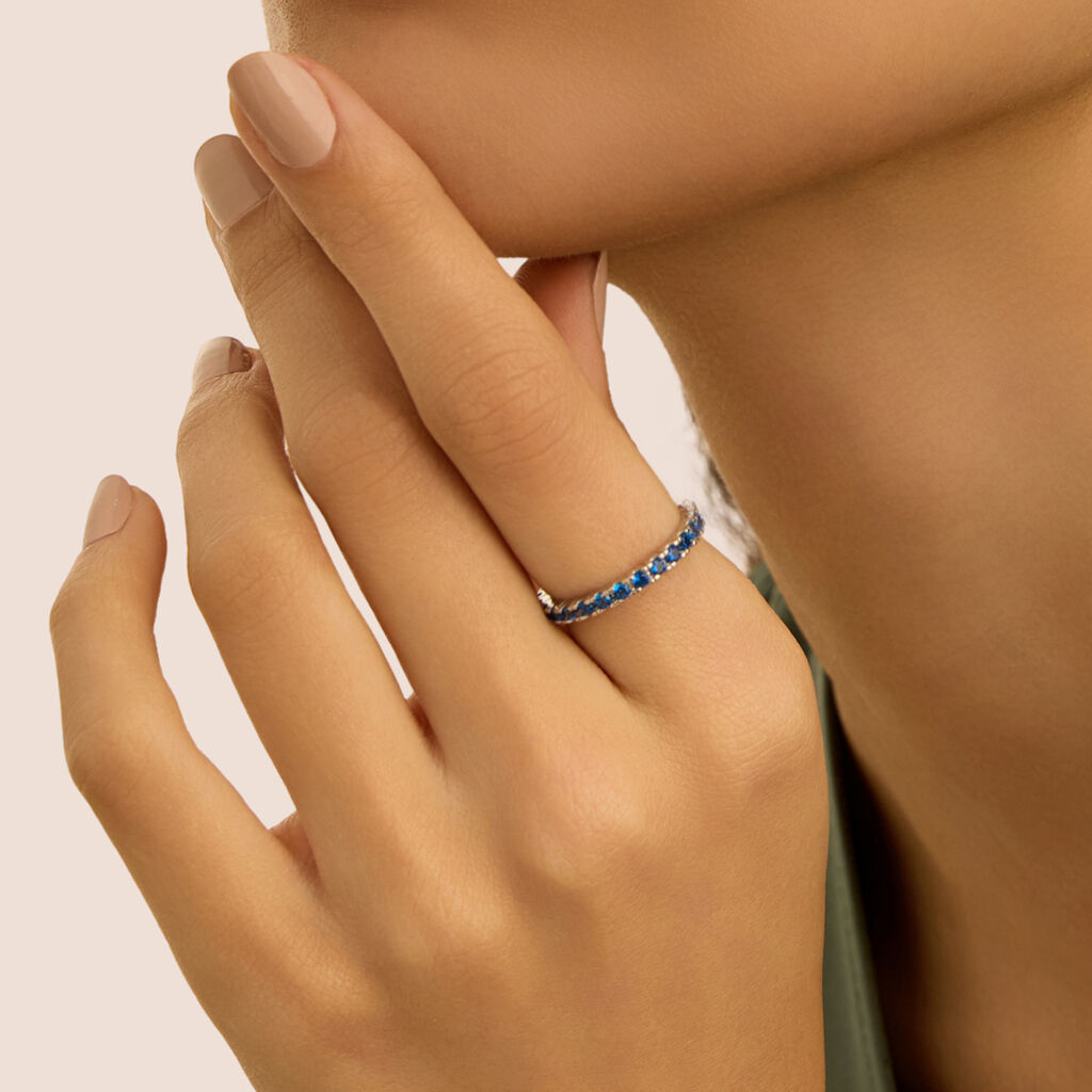 Anello Eternity Silver Rainbow Argento Rodiato Cubic Zirconia