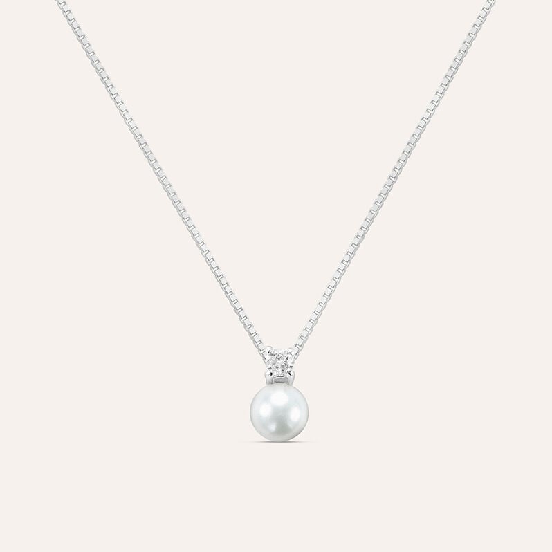 Collana Silver Pearls Argento Rodiato Perla sintentica Cubic Zirconia - Collane Donna | Stroili