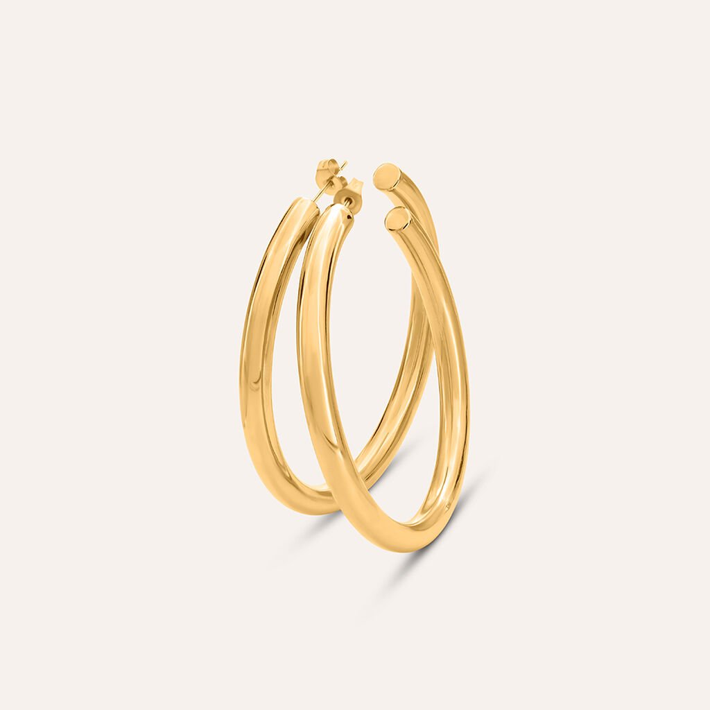 Orecchini A Cerchio Radiance Acciaio Dorato