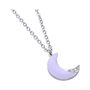 Girocollo con ciondolo luna lilla in acciaio e strass