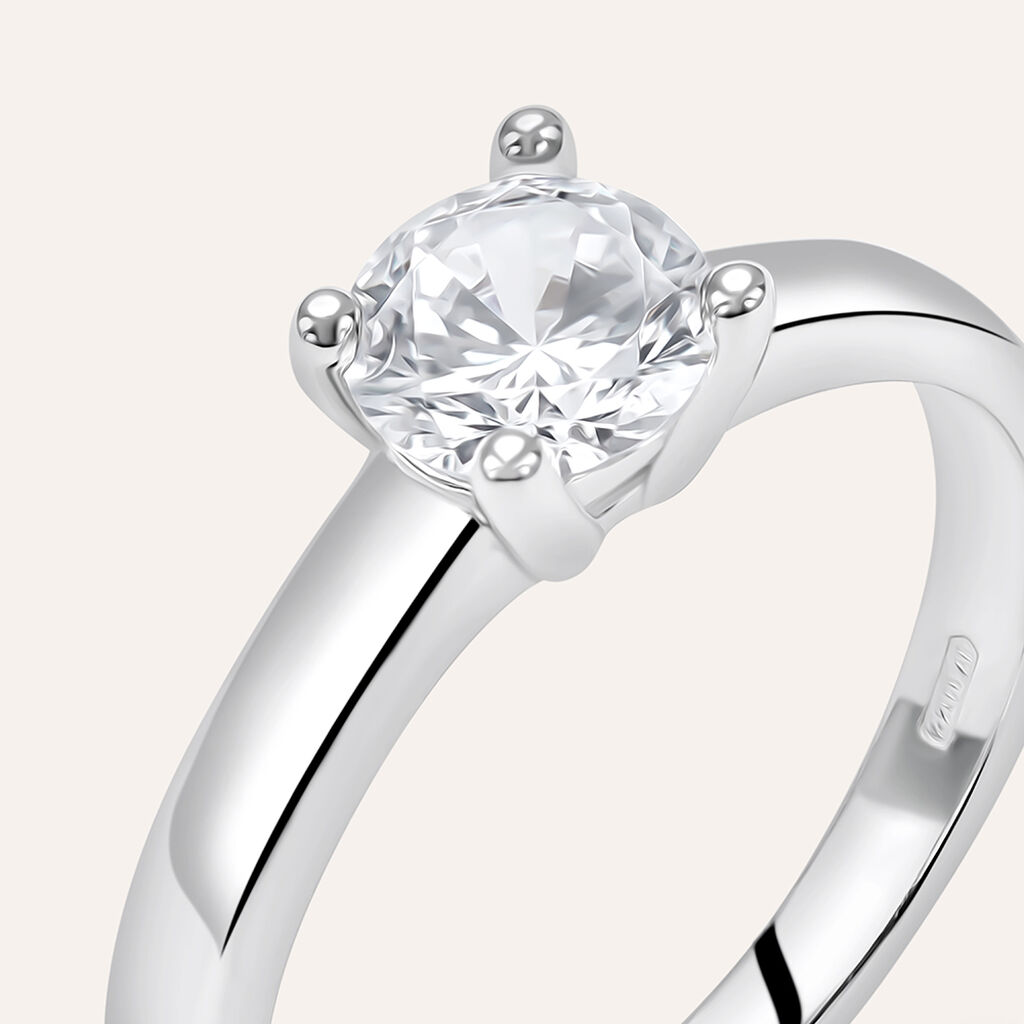 Anello Solitario Silver Elegance Argento Rodiato Cubic Zirconia