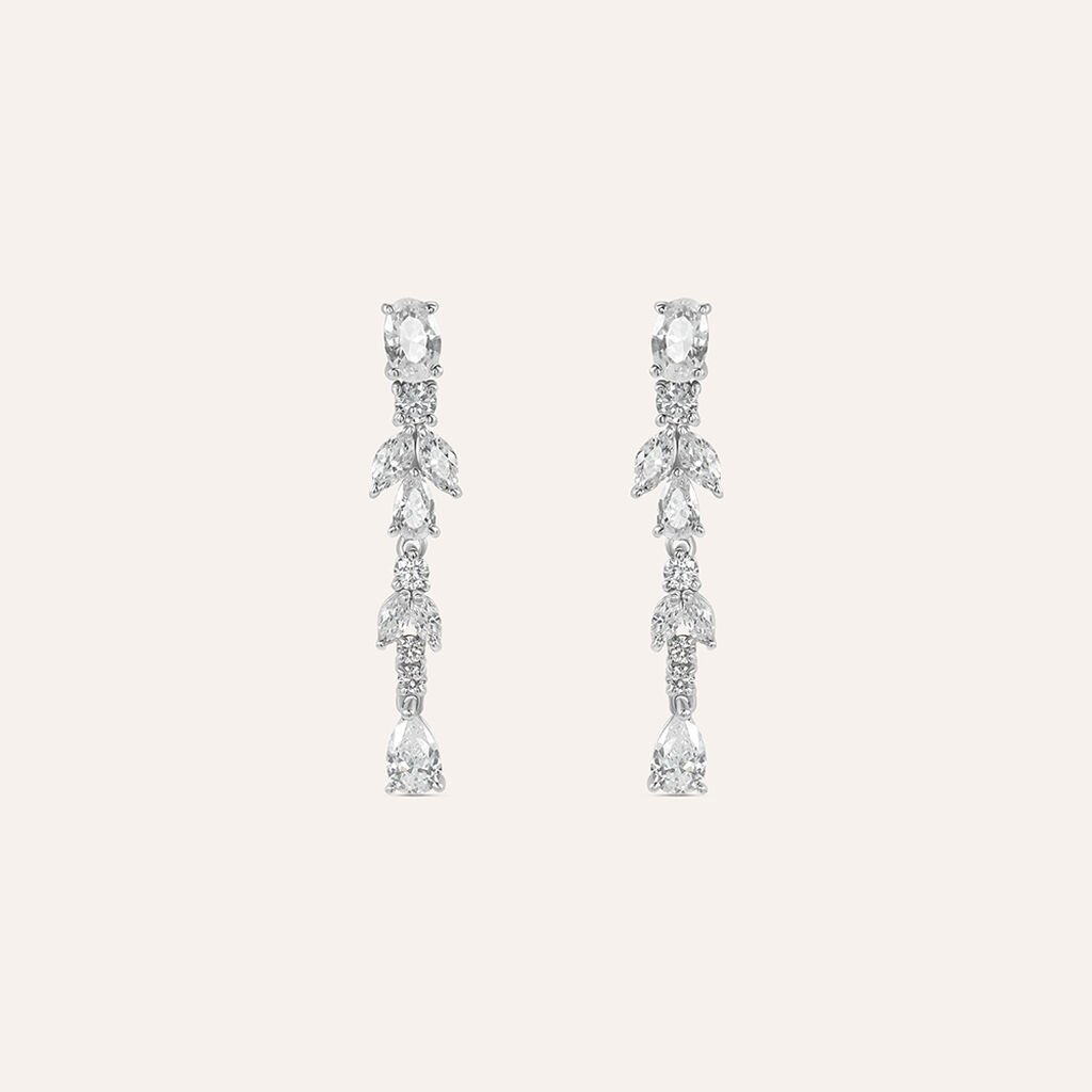 Orecchini Pendenti Silver Elegance Argento Rodiato Cubic Zirconia