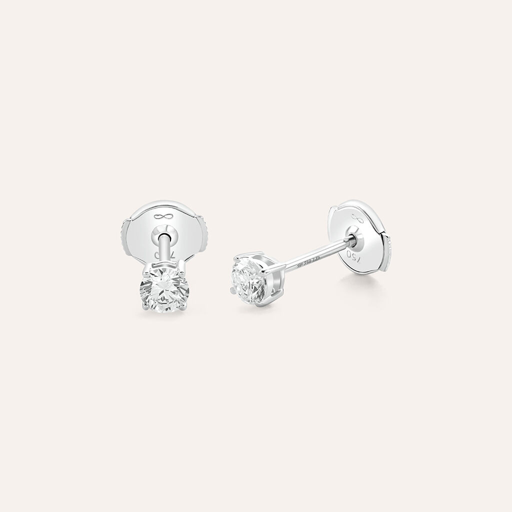 Orecchini Lobo Punto Luce Diamade Oro Bianco Diamante Lab-Grown - Orecchini a Lobo Donna | Stroili