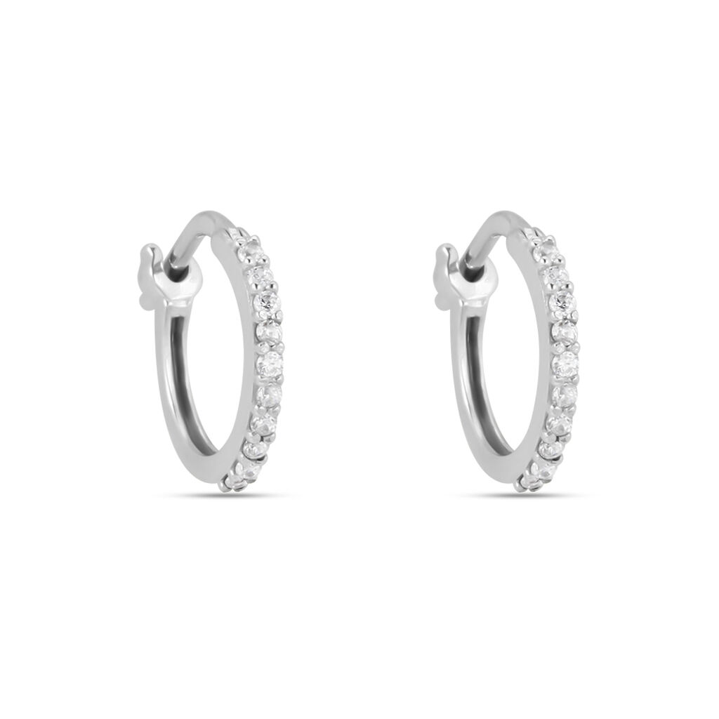 Orecchini A Cerchio Toujours Oro Bianco Cubic Zirconia - Orecchini a Cerchio Donna | Stroili