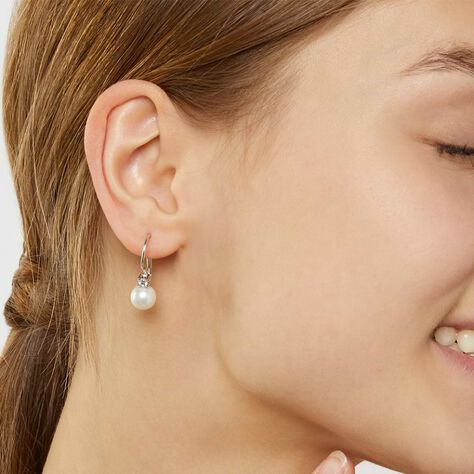 Orecchini Pendenti Silver Pearls Argento Rodiato Perla sintentica Cubic Zirconia - Orecchini Pendenti Donna | Stroili