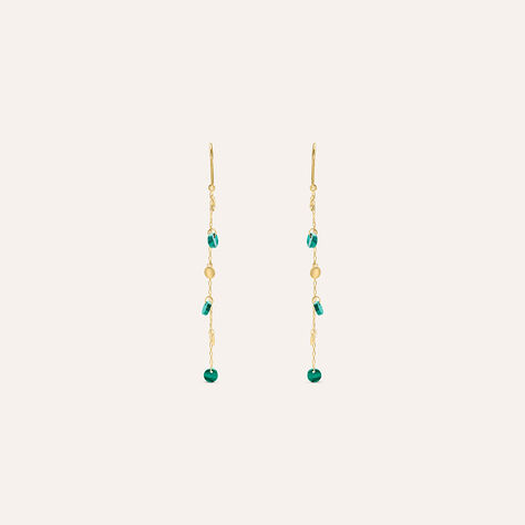 Orecchini Pendenti Beverly Oro Giallo Malachite - Orecchini Pendenti Donna | Stroili