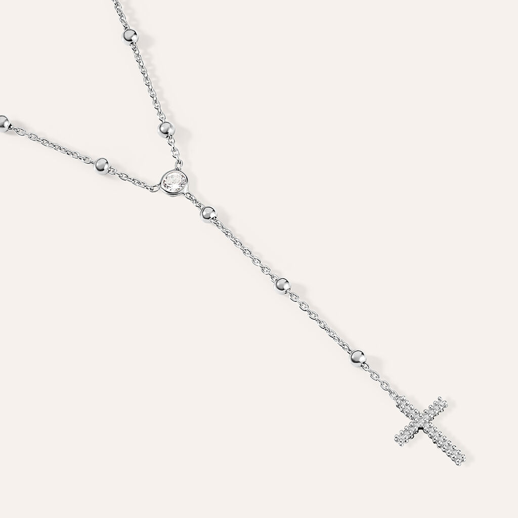 Collana Rosario Silver Collection Argento Rodiato Cubic Zirconia