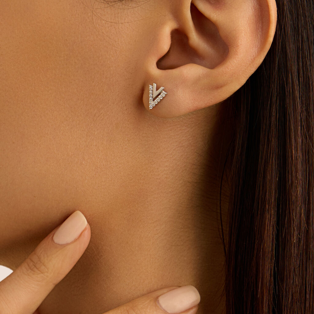 Orecchini Lobo Silver Shine Argento Rodiato Cubic Zirconia