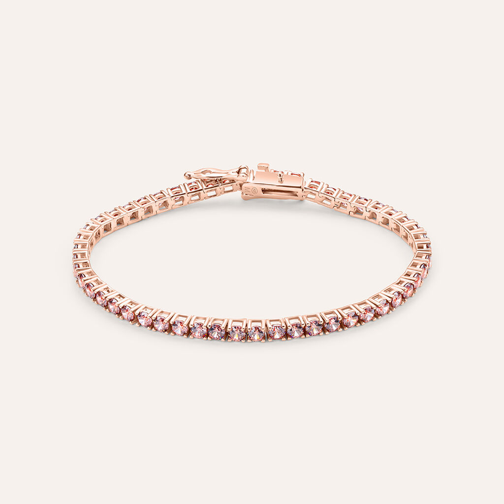 Bracciale Tennis Silver Rainbow Argento Rosato Cubic Zirconia
