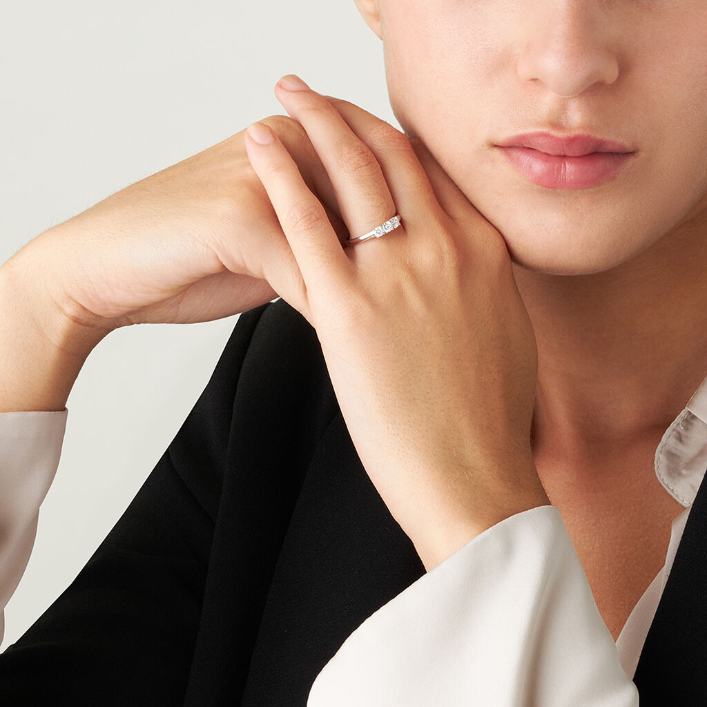 Anello Trilogy Firmamenti Oro Bianco Diamante - Anelli con Pietre Donna | Stroili