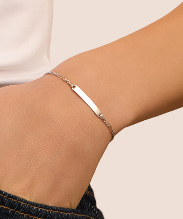 Bracciale Con Targhetta Holy Oro Bianco