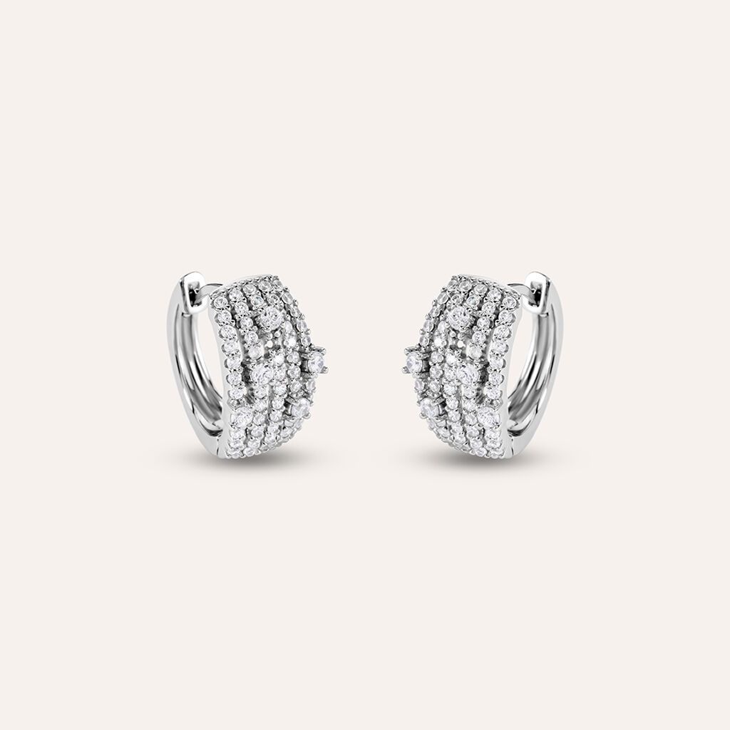 Orecchini A Cerchio Silver Elegance Argento Rodiato Cubic Zirconia