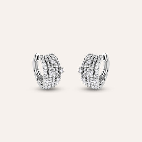 Orecchini A Cerchio Silver Elegance Argento Rodiato Cubic Zirconia - Orecchini a Cerchio Donna | Stroili