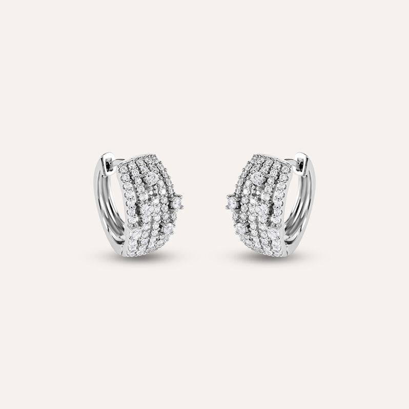 Orecchini A Cerchio Silver Elegance Argento Rodiato Cubic Zirconia - Orecchini a Cerchio Donna | Stroili