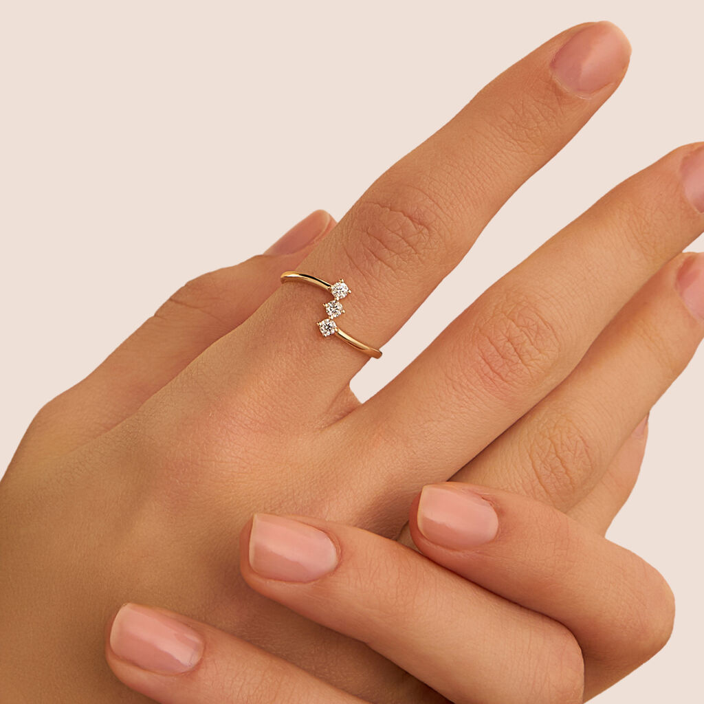 Anello Trilogy Diamade Glam Oro Giallo Diamante Lab-Grown - Anelli con Pietre Donna | Stroili