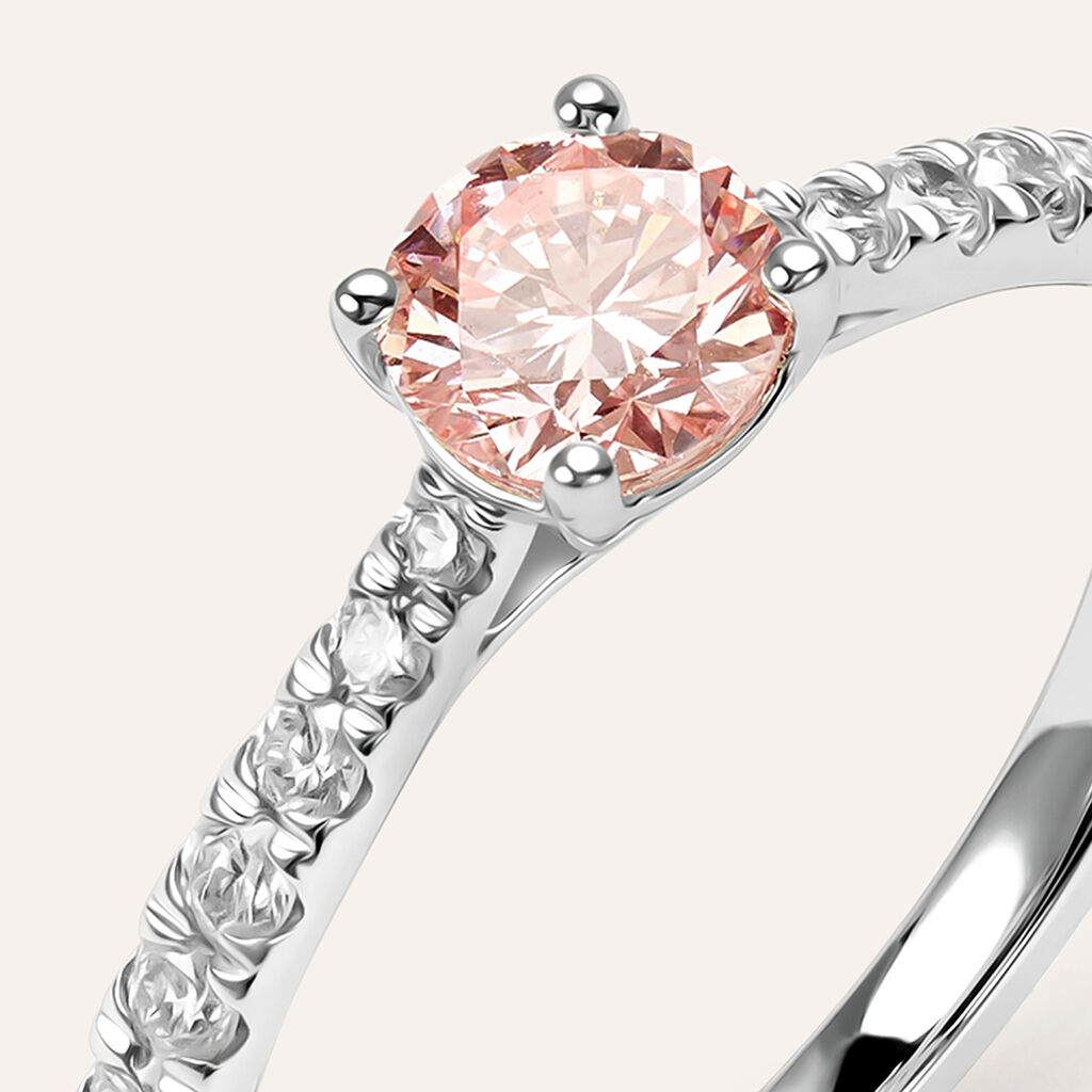 Anello Solitario Diamade Oro Bianco Diamante Lab-Grown