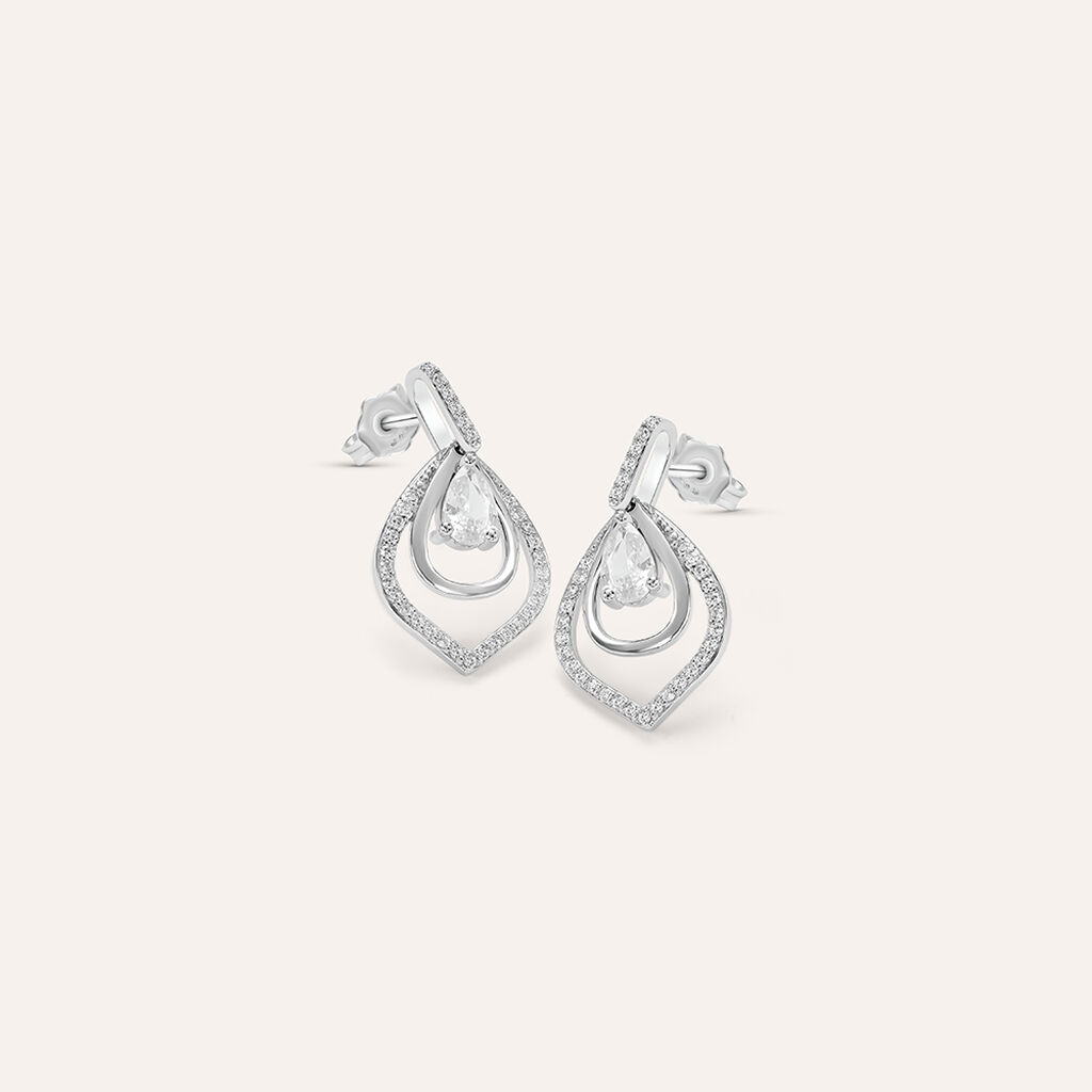 Orecchini Pendenti Silver Elegance Argento Rodiato Cubic Zirconia - Orecchini Pendenti Donna | Stroili