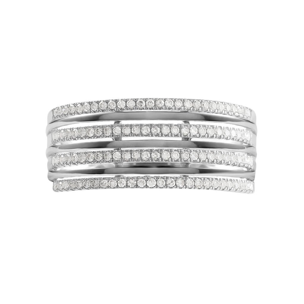 Anello Fascia Sophia Oro Bianco Diamante - Anelli a Fascia Larga Donna | Stroili