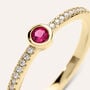 Anello Solitario Golden Dream Placcato Oro Giallo Cristallo