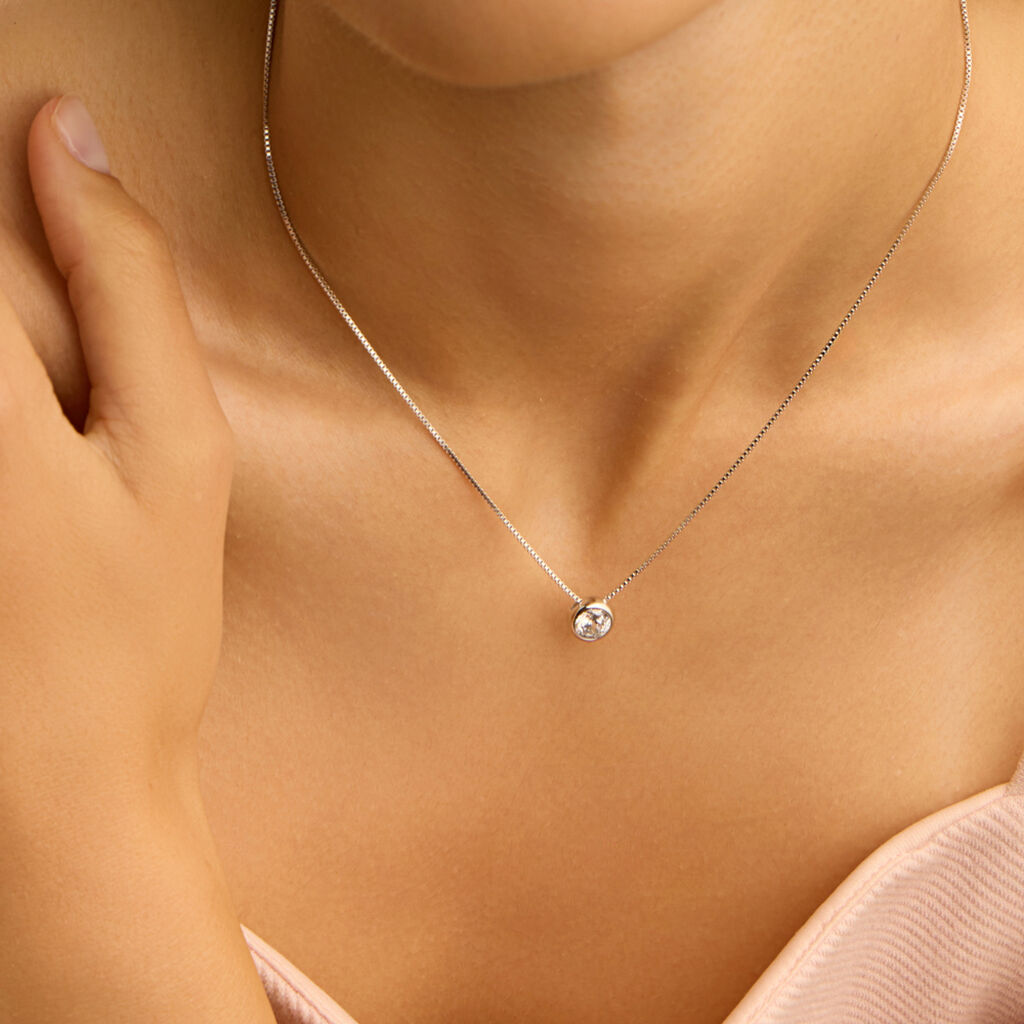 Collana Silver Elegance Argento Rodiato Cubic Zirconia