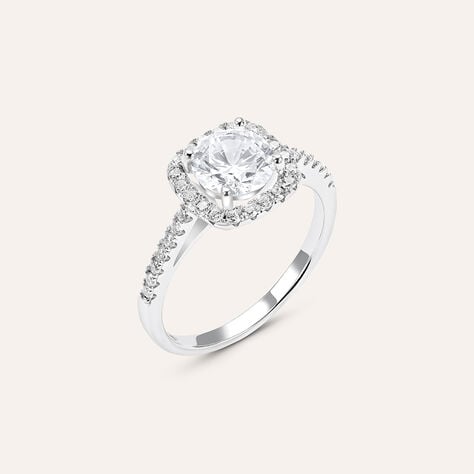 Anello Solitario Silver Elegance Argento Rodiato Cubic Zirconia - Anelli con Pietre Donna | Stroili