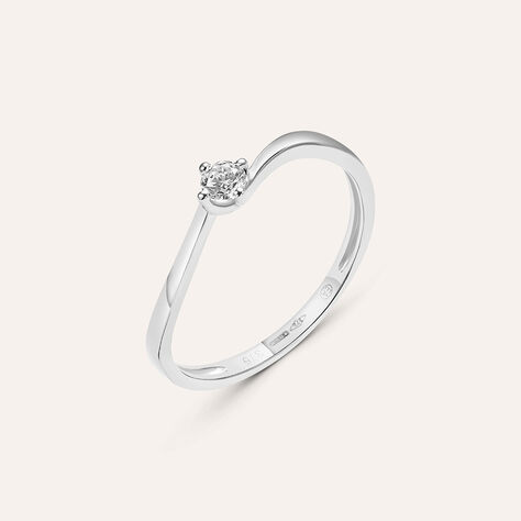 Anello Solitario Claire Oro Bianco Zircone - Anelli con Pietre Donna | Stroili