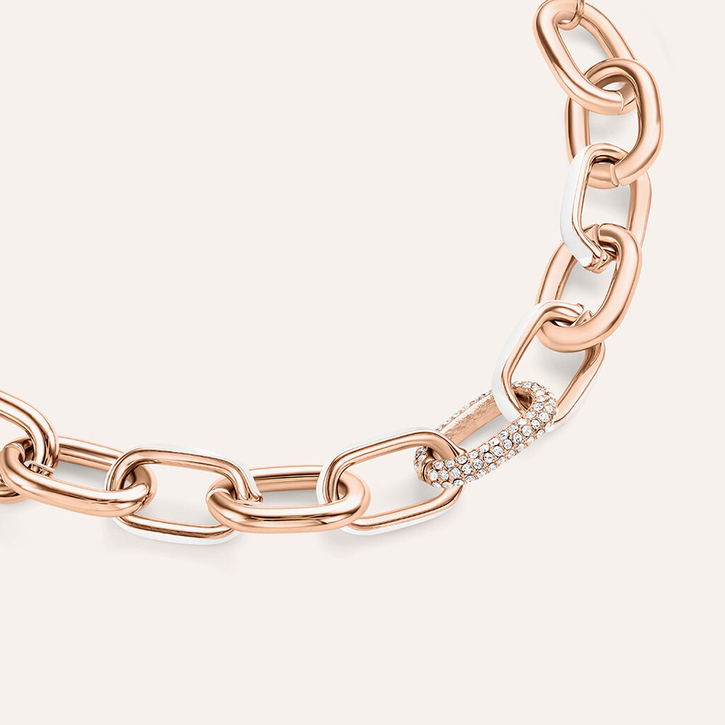 Bracciale Catena Lady Sweet Acciaio Rosa Cristallo