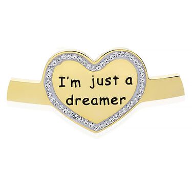 Bangle I'm just a dreamer in acciaio dorato e strass
