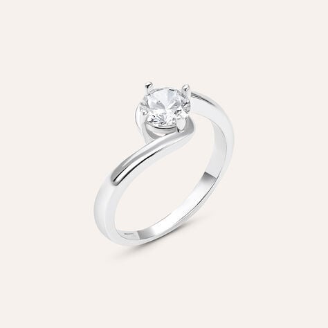 Anello Solitario Silver Elegance Argento Rodiato Cubic Zirconia - Anelli con Pietre Donna | Stroili