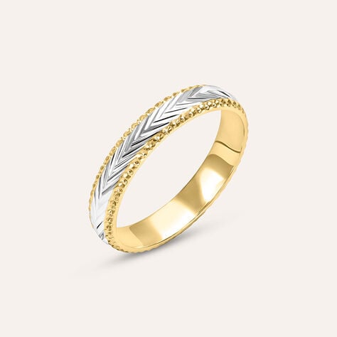 Fede Classica Diamantata 3.5 mm Oro Bicolore - Anelli con Incisione Donna | Stroili