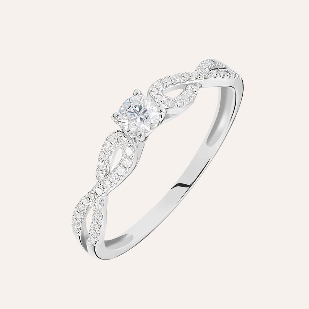 Anello Solitario Grace Oro Bianco Diamante