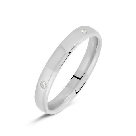 Fede Comoda 3.1 mm Oro Bianco Diamante - Fedi Unisex | Stroili
