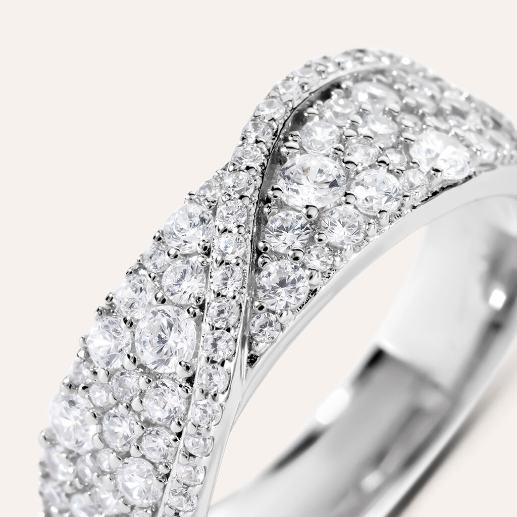 Anello Fascia Silver Shine Argento Rodiato Cubic Zirconia