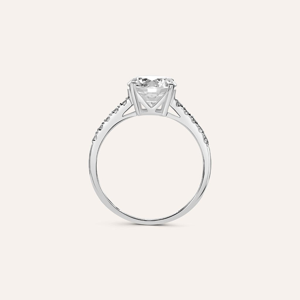 Anello Solitario Claire Oro Bianco Cubic Zirconia - Anelli con Pietre Donna | Stroili
