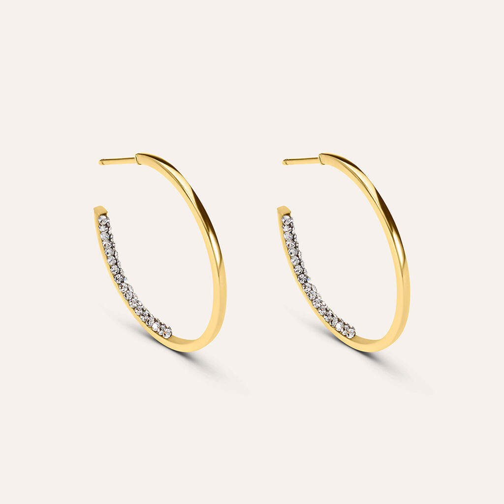 Orecchini A Cerchio Christelle Oro Giallo Cristallo