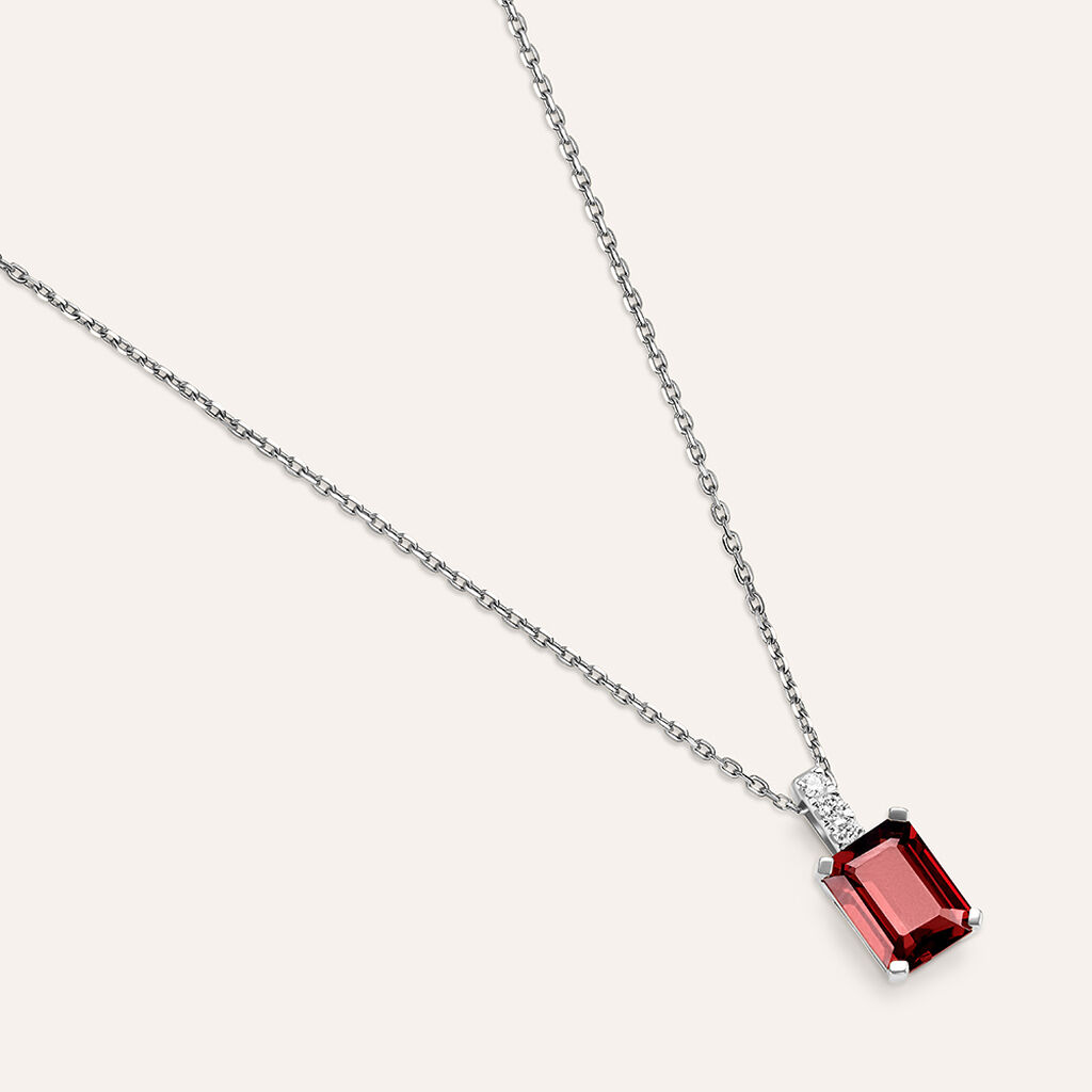 Collana Jasmine Oro Bianco Rodolite Diamante - Collane Donna | Stroili