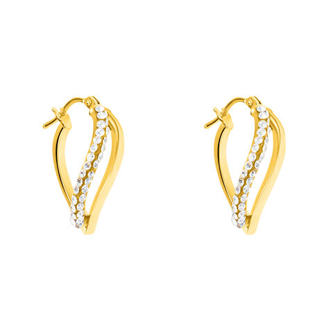 Orecchini A Cerchio Toujours Oro Giallo Cristallo - Orecchini a Cerchio Donna | Stroili