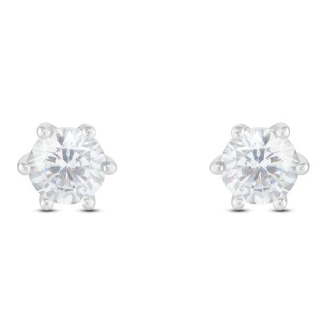 Orecchini Lobo Punto Luce Claire Oro Bianco Cubic Zirconia - Orecchini a Lobo Donna | Stroili