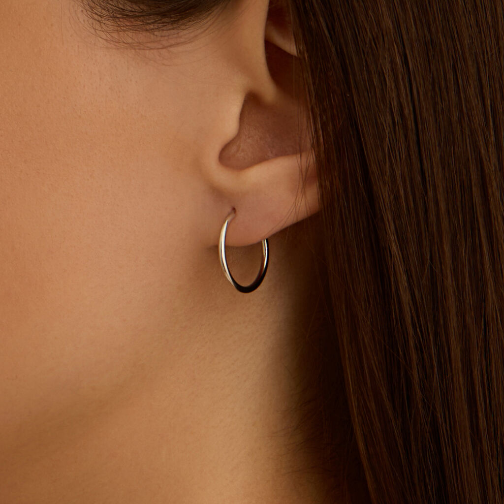 Orecchini A Cerchio Toujours Oro Bianco