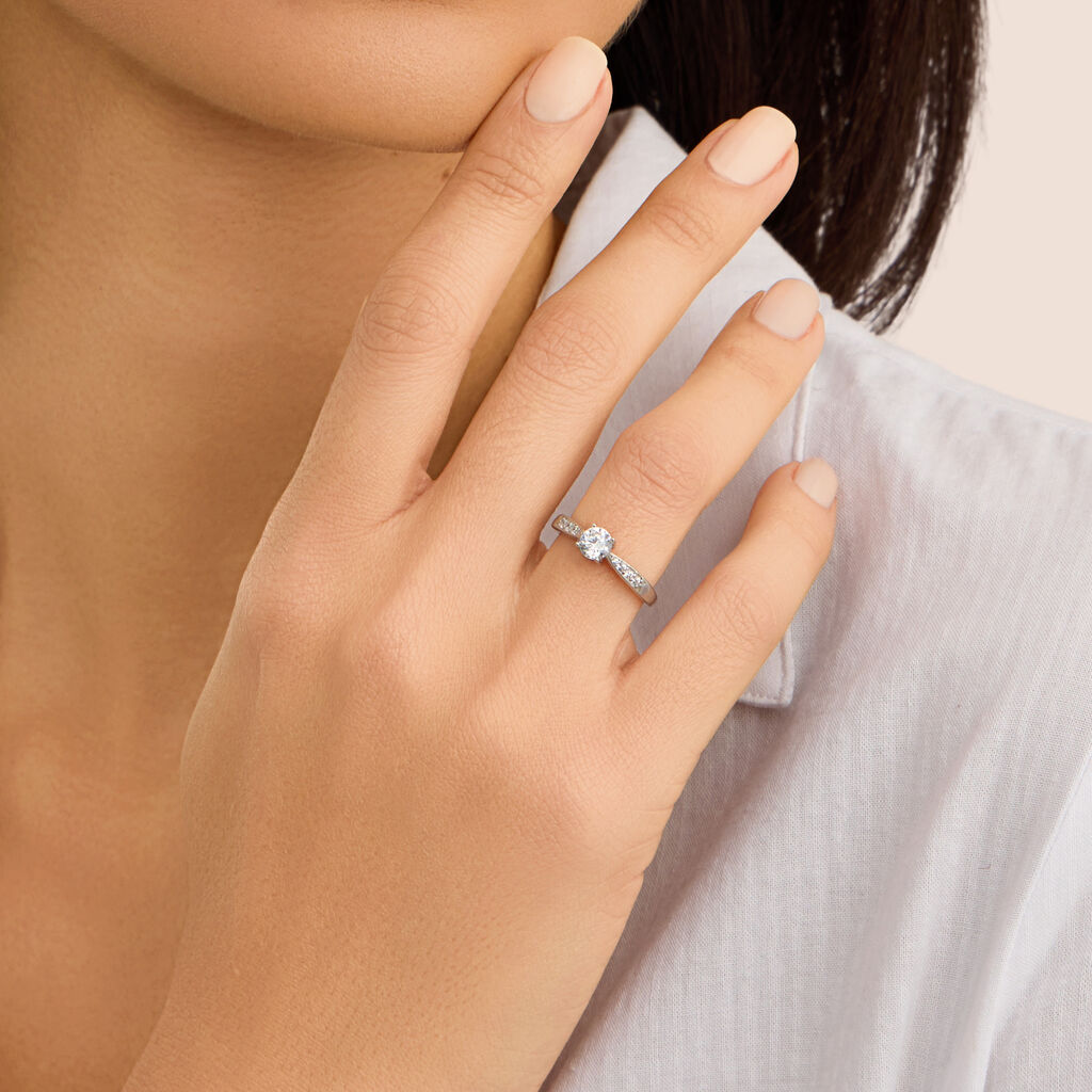 Anello Solitario Silver Elegance Argento Rodiato Cubic Zirconia