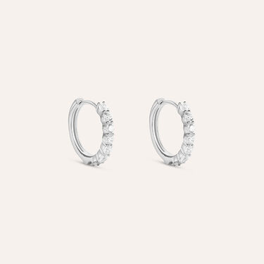 Orecchini A Cerchio Claire Oro Bianco Cubic Zirconia