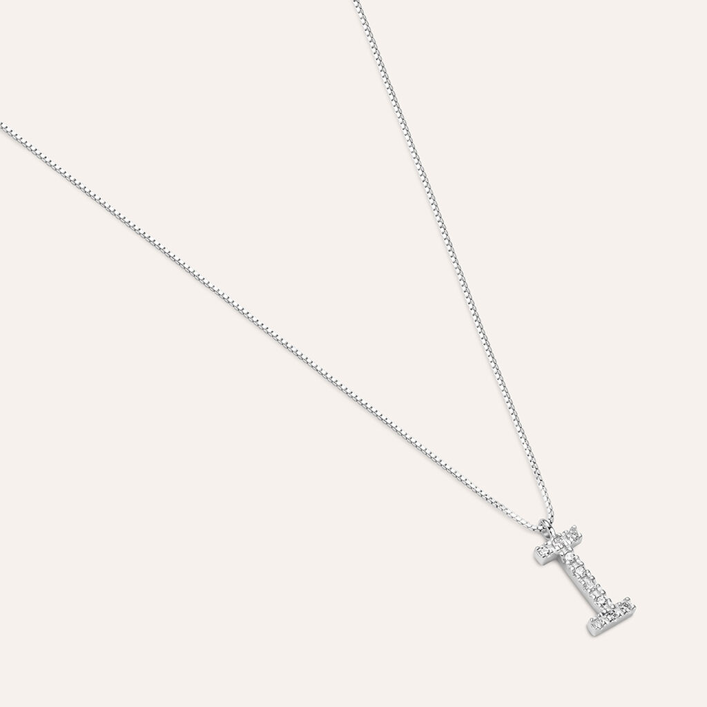 Collana Diamond Letters Oro Bianco Diamante - Collane Donna | Stroili