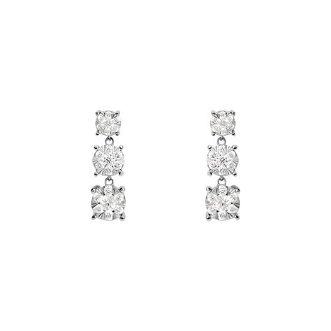 Orecchini Lobo Trilogy Petali Oro Bianco Diamante - Orecchini a Lobo Donna | Stroili