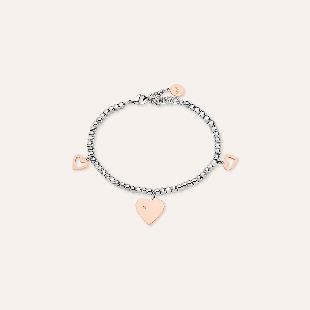 Bracciale Sunrise Acciaio Bicolore Bianco / Rosa Cristallo